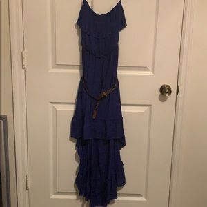 High-low sundress. Strapless